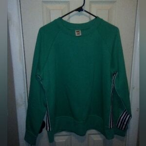 Avia Women's Large Sweatshirt With Black And White Stripes On Sleeve